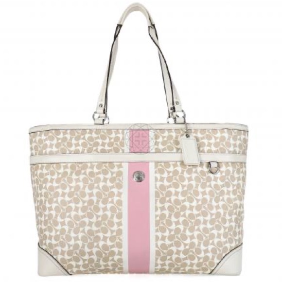 Coach Handbags - Coach Chelsea Signature Stripe Tote - Flaw